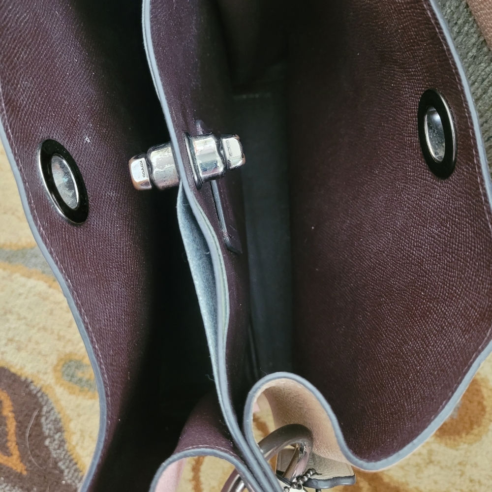 Coach Taupe and Pink Satchel - Picture 8 of 8